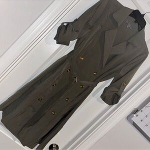 Sharagano Women’s Olive Double-Breasted Trench Coat